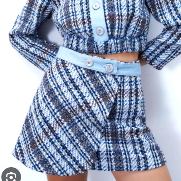 Dresses & Skirts - ZARA SKIRT and Shein Ribbed criss cross top